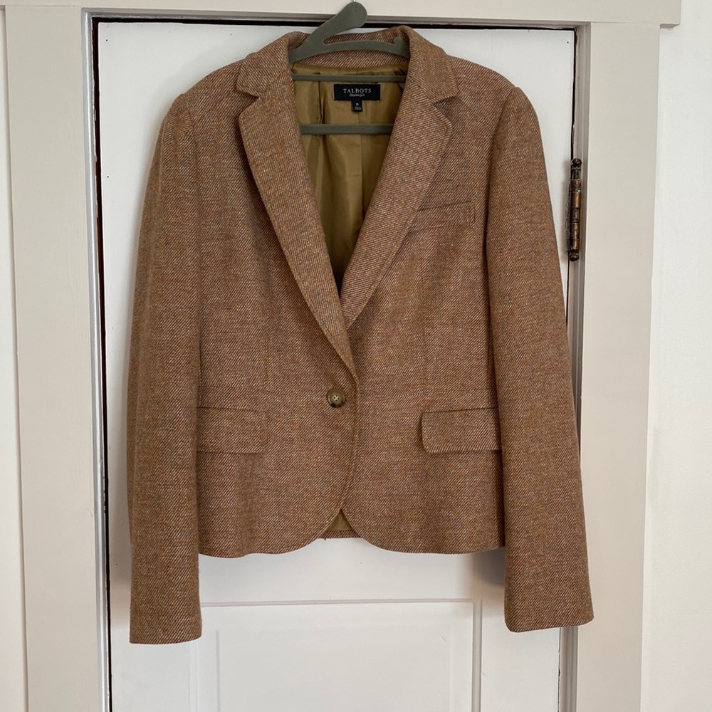 Talbots Tan Wool Blazer Suit Jacket